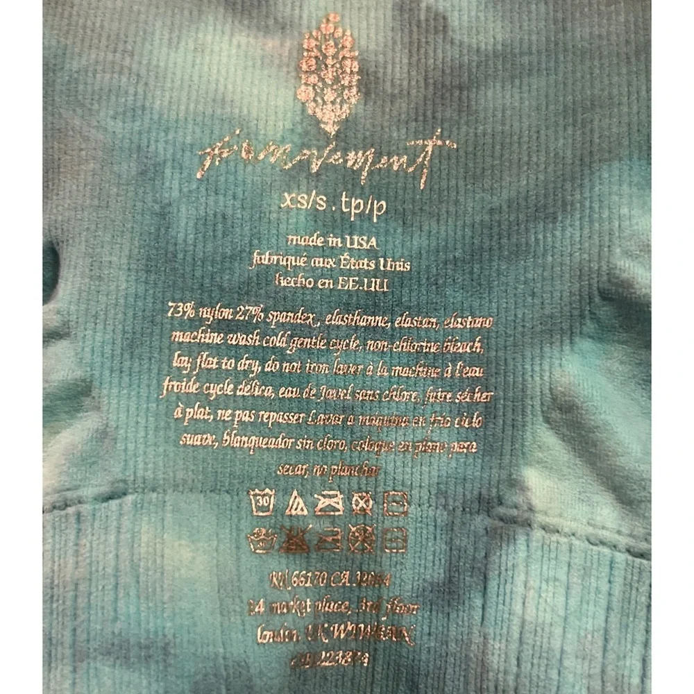 Free People Good Karma Square Neck Tie Dye Bra Blue Peacock - Picture 8 of 10